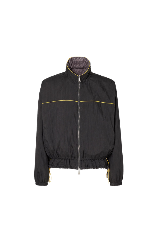 Black Nylon Reversible Windbreaker