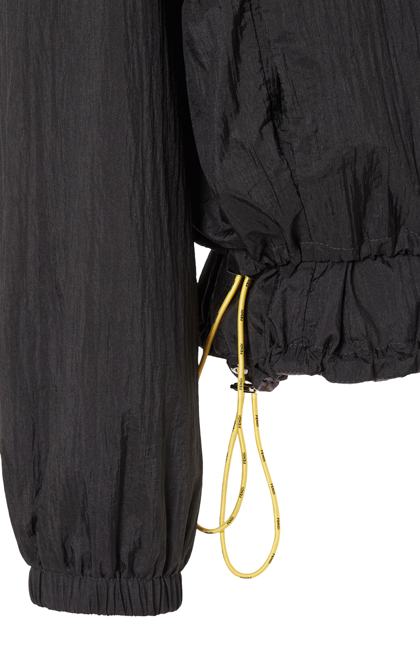 Black Nylon Reversible Windbreaker