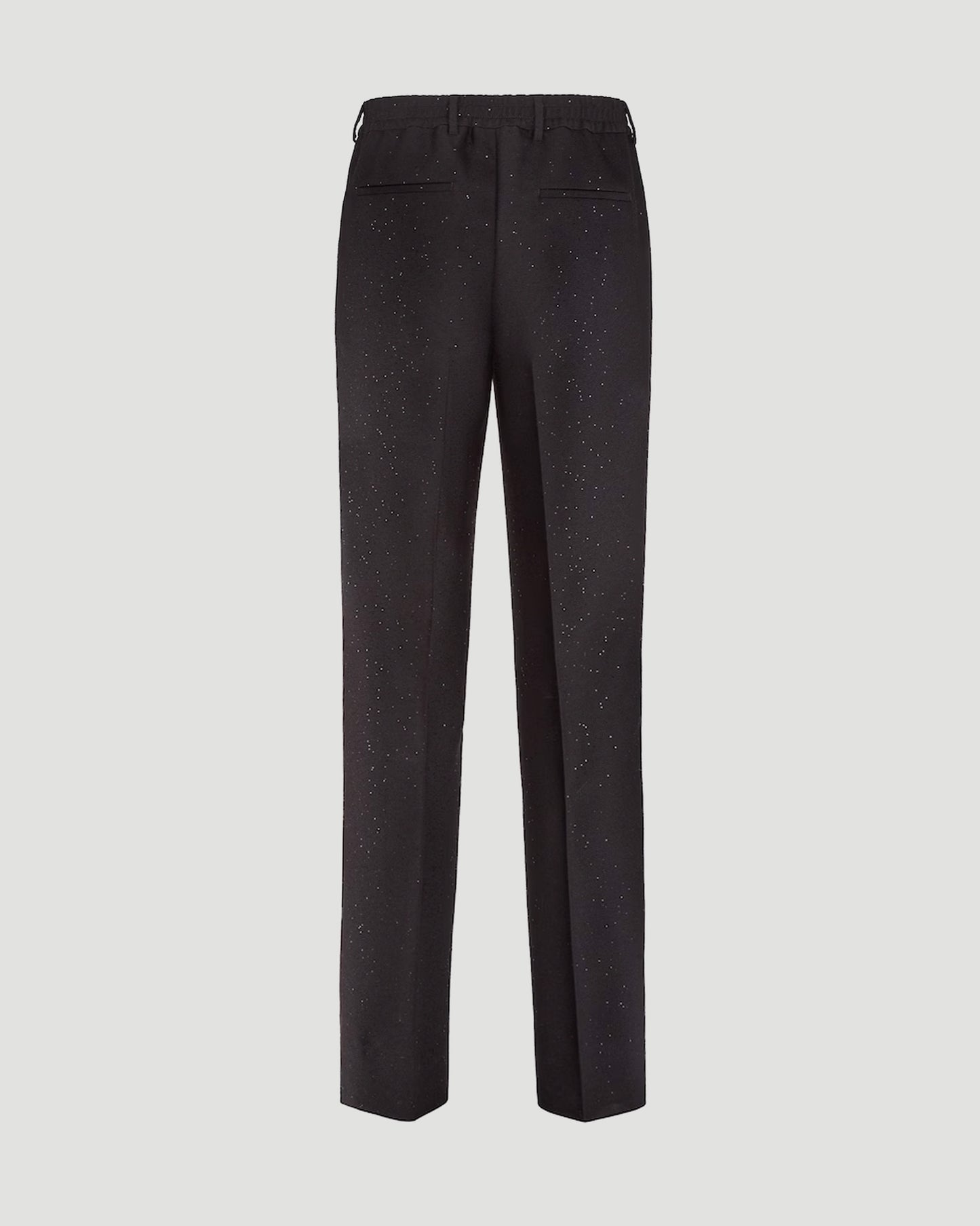 Black Wool And Sequin Trousers
