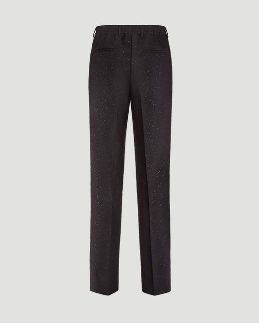 Black Wool And Sequin Trousers