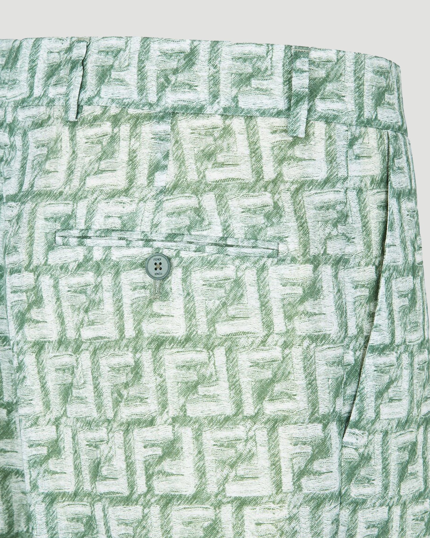 GREEN FF LINEN SHORTS