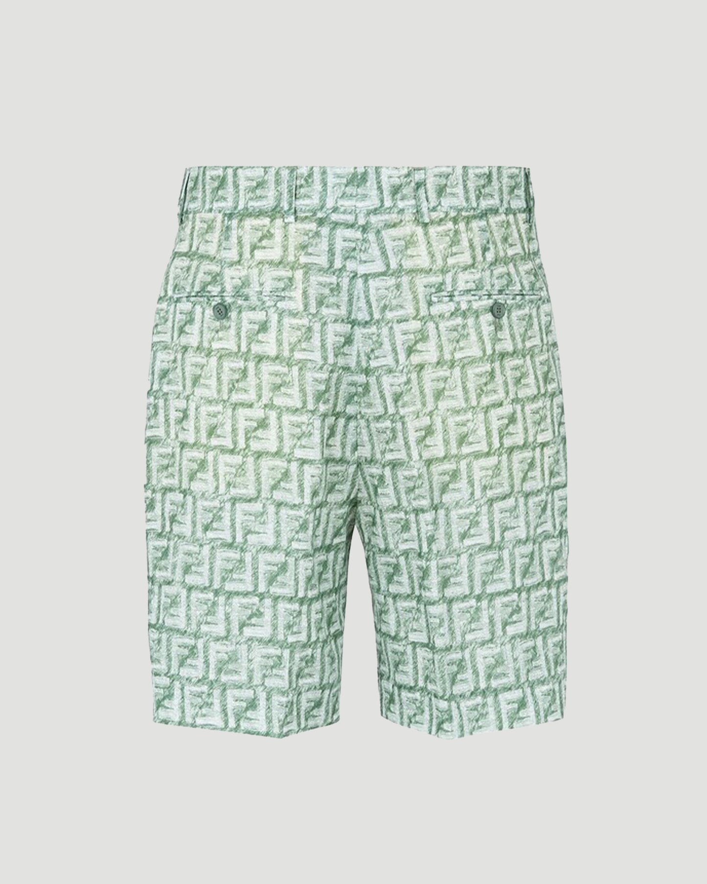 GREEN FF LINEN SHORTS