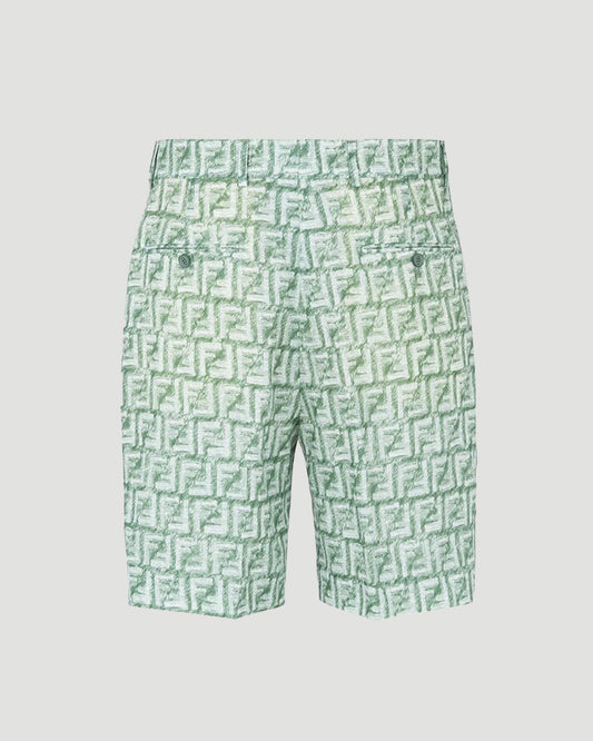 GREEN FF LINEN SHORTS