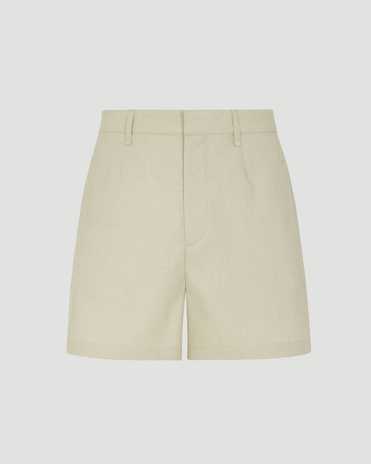 Wool shorts in beige