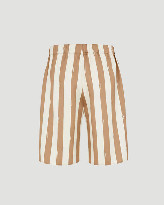 Short Trousers in Beige Pequin Silk