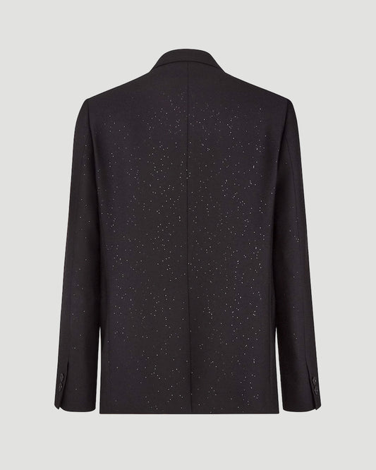 Black Wool And Sequin Blazer