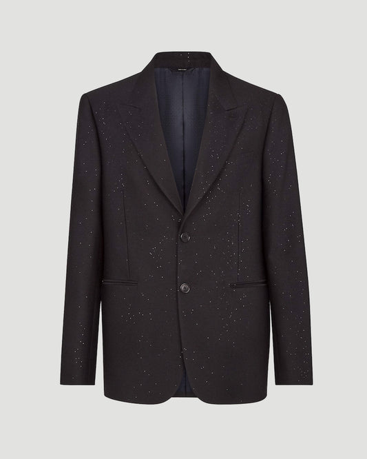 Black Wool And Sequin Blazer
