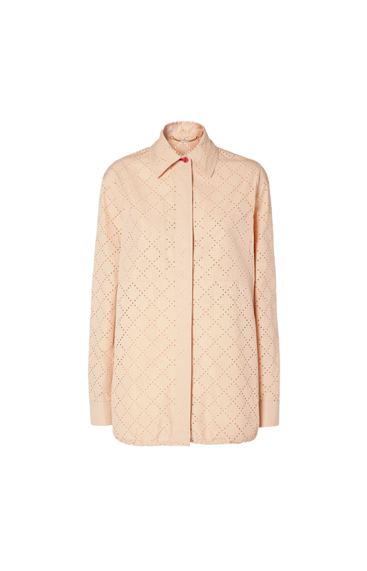 Beige Cotton Argyle Blouson