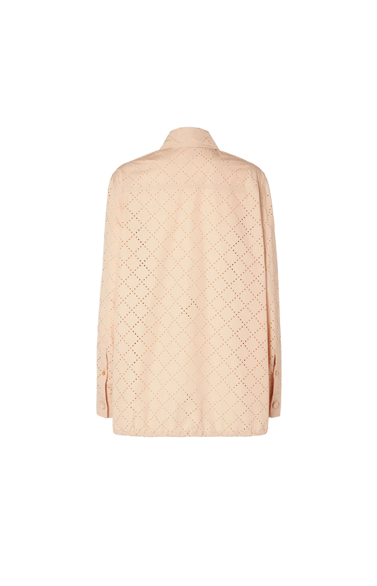 Beige Cotton Argyle Blouson