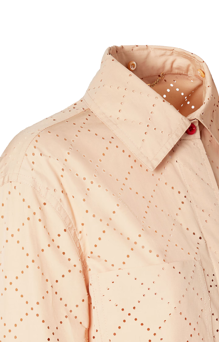 Beige Cotton Argyle Blouson