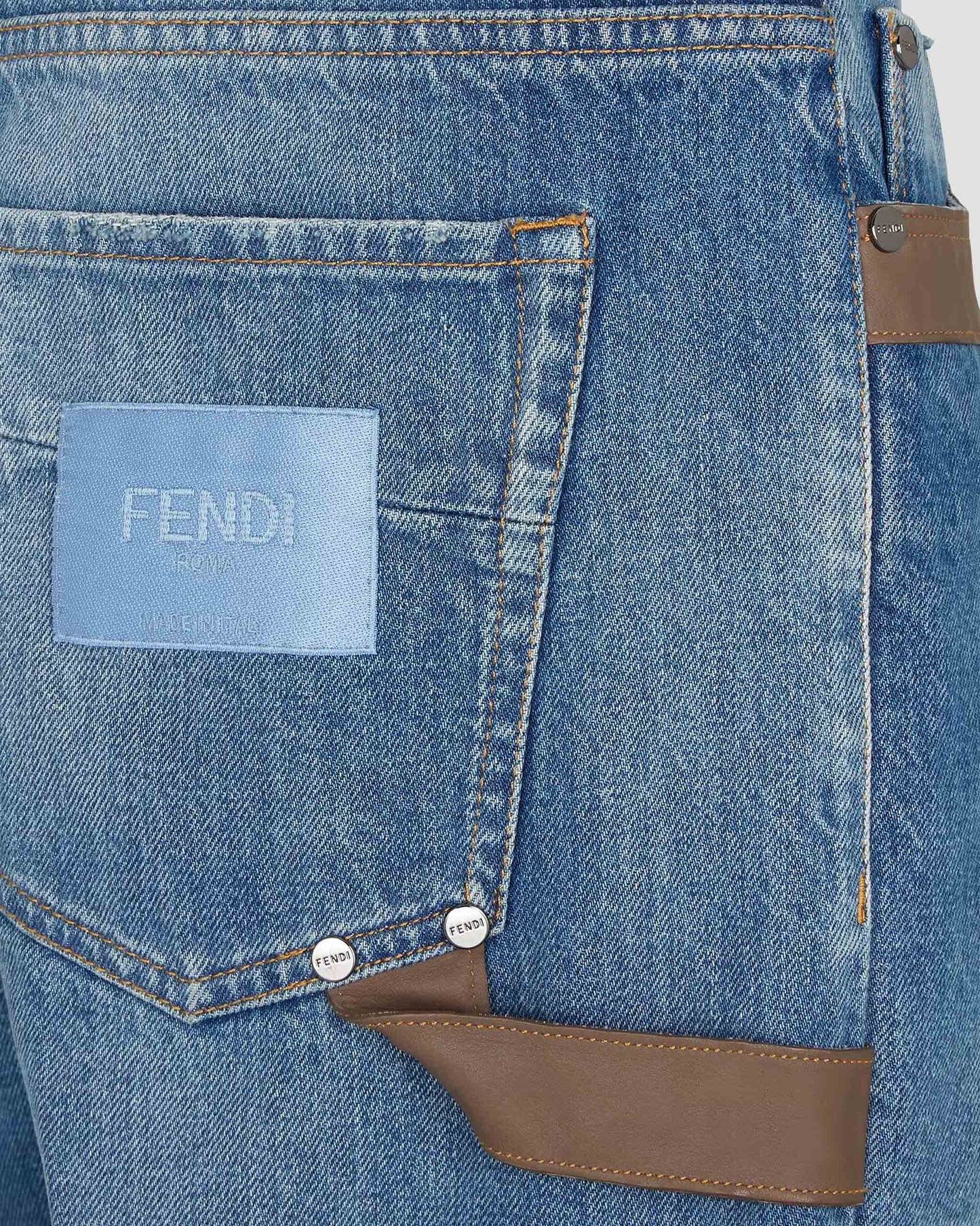 Blue denim trousers