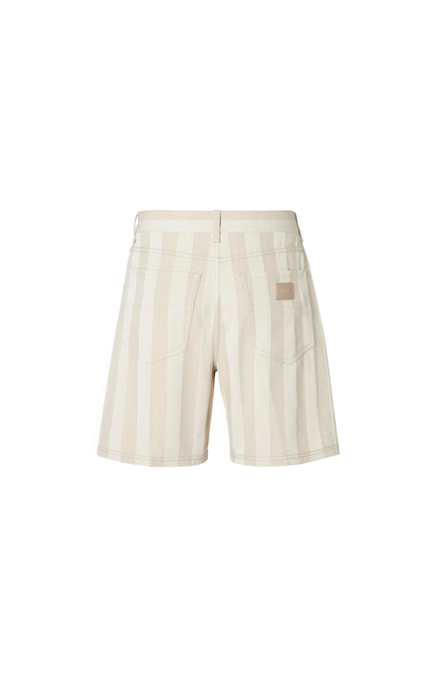 Beige Pequin Denim Shorts