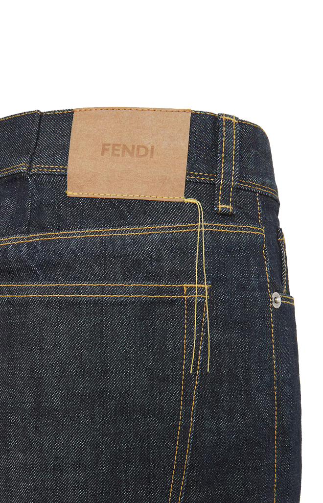 Slim-Fit Cotton Denim Jeans in Navy Blue