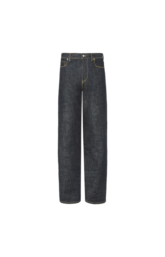 Fendi Slim-Fit Cotton Denim Jeans in Navy Blue — front view
