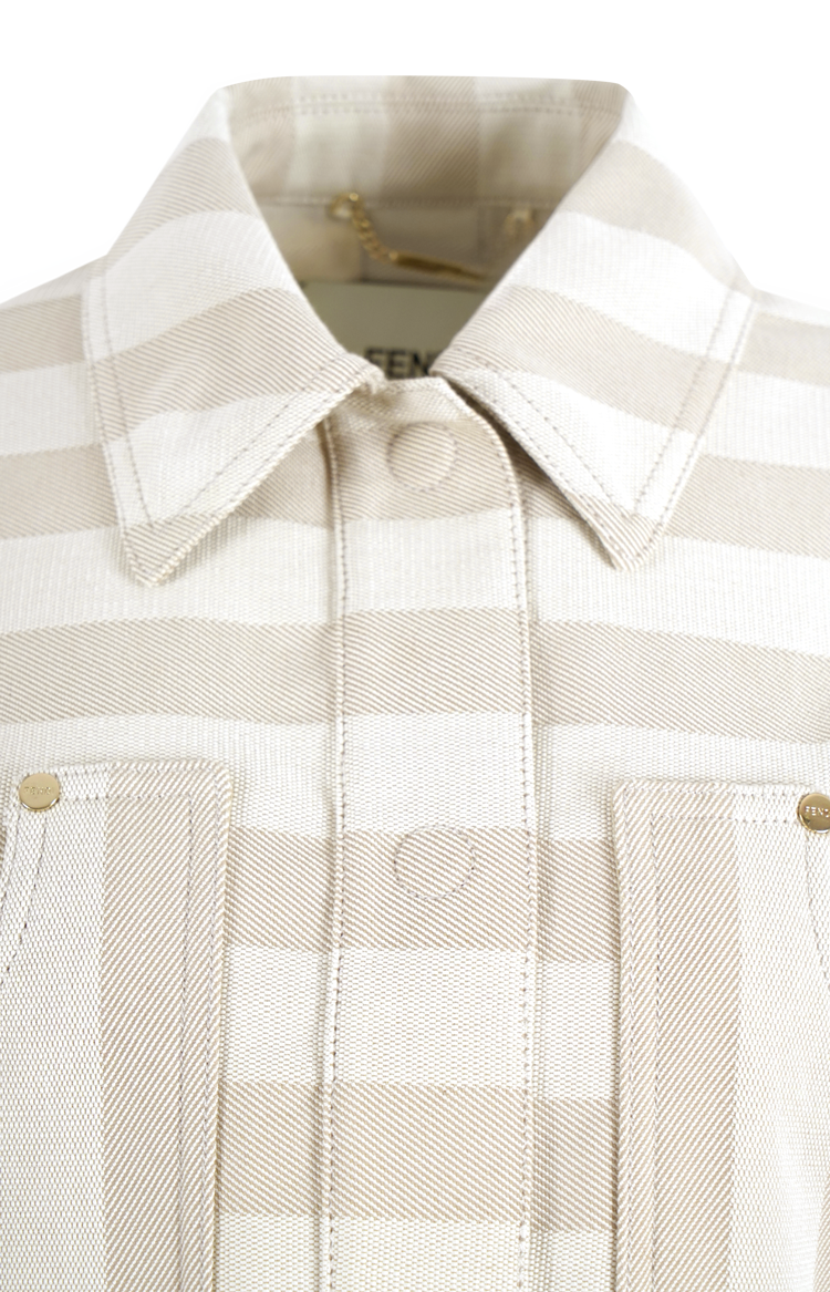 Beige Pequin Denim Jacket