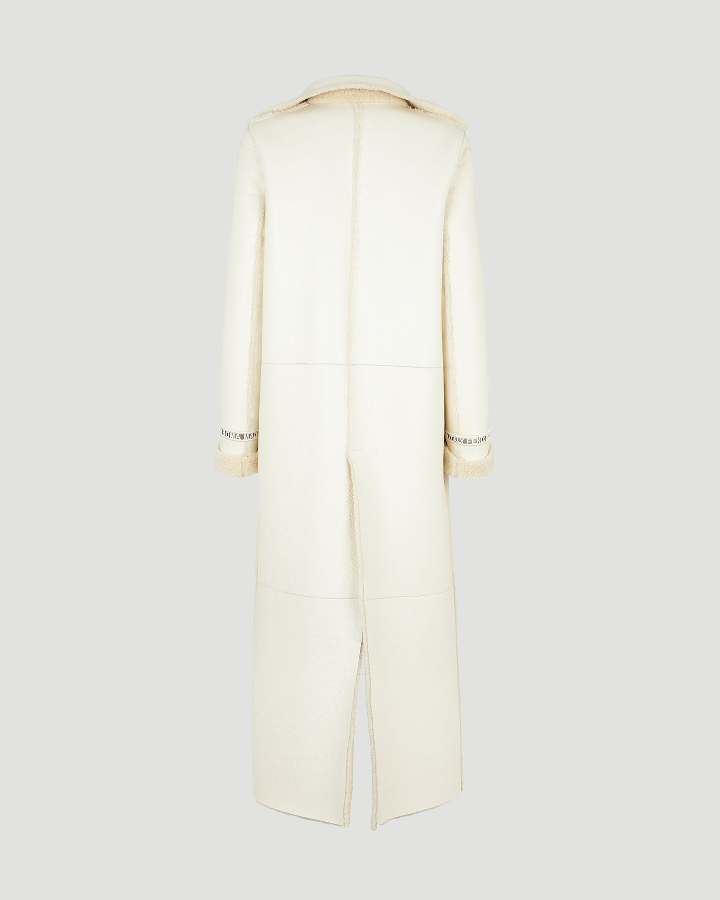 White leather and shearling coat