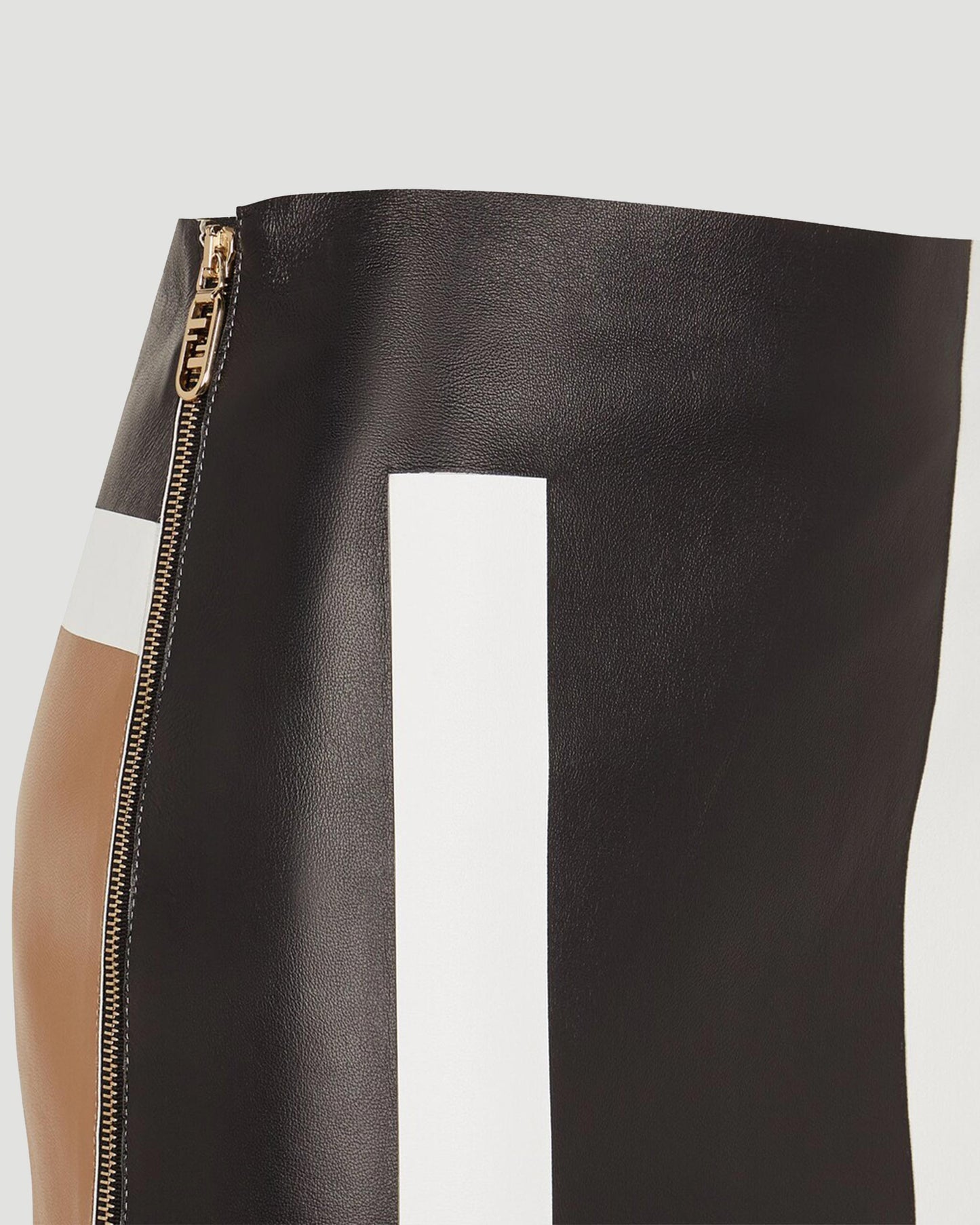 Multicolour leather mini skirt