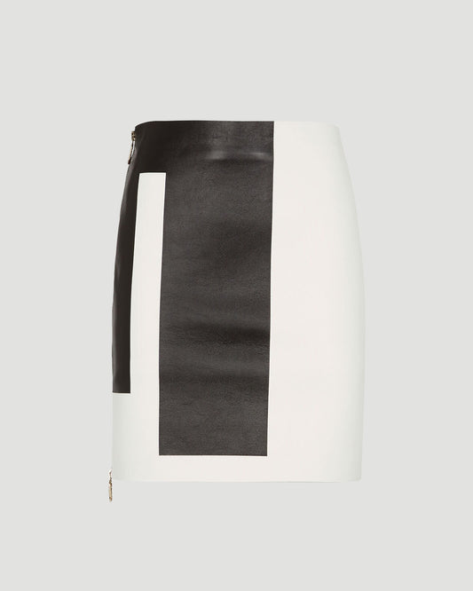 Multicolour leather mini skirt