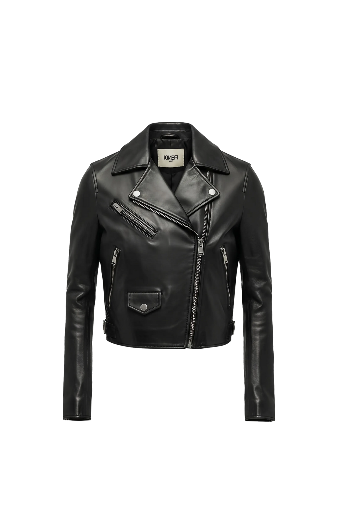 Soft Nappa Leather Biker Jacket in Black
