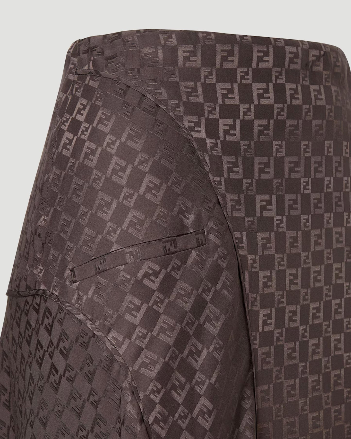 Skirt in Brown Jacquard FF Silk
