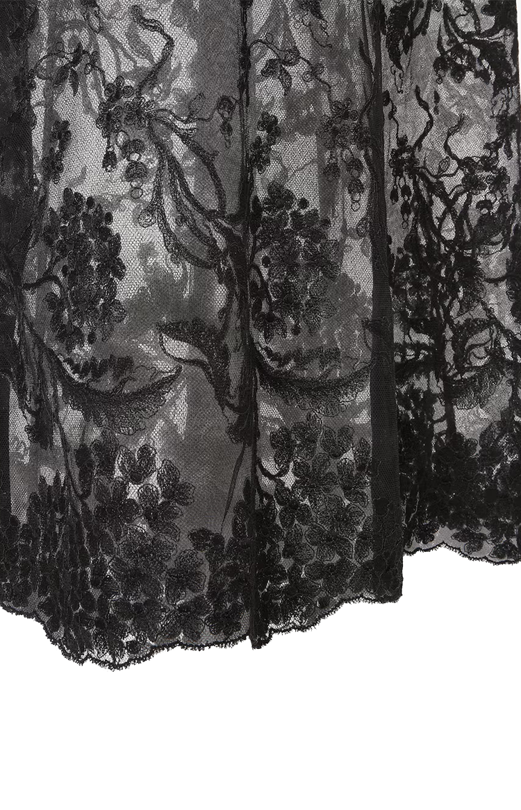 Peonia Lace Skirt in Black