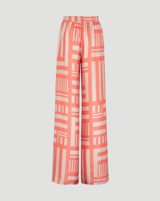 Salmon Pink Silk Trousers