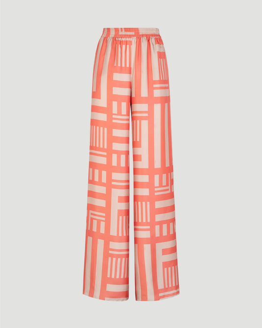 Salmon Pink Silk Trousers