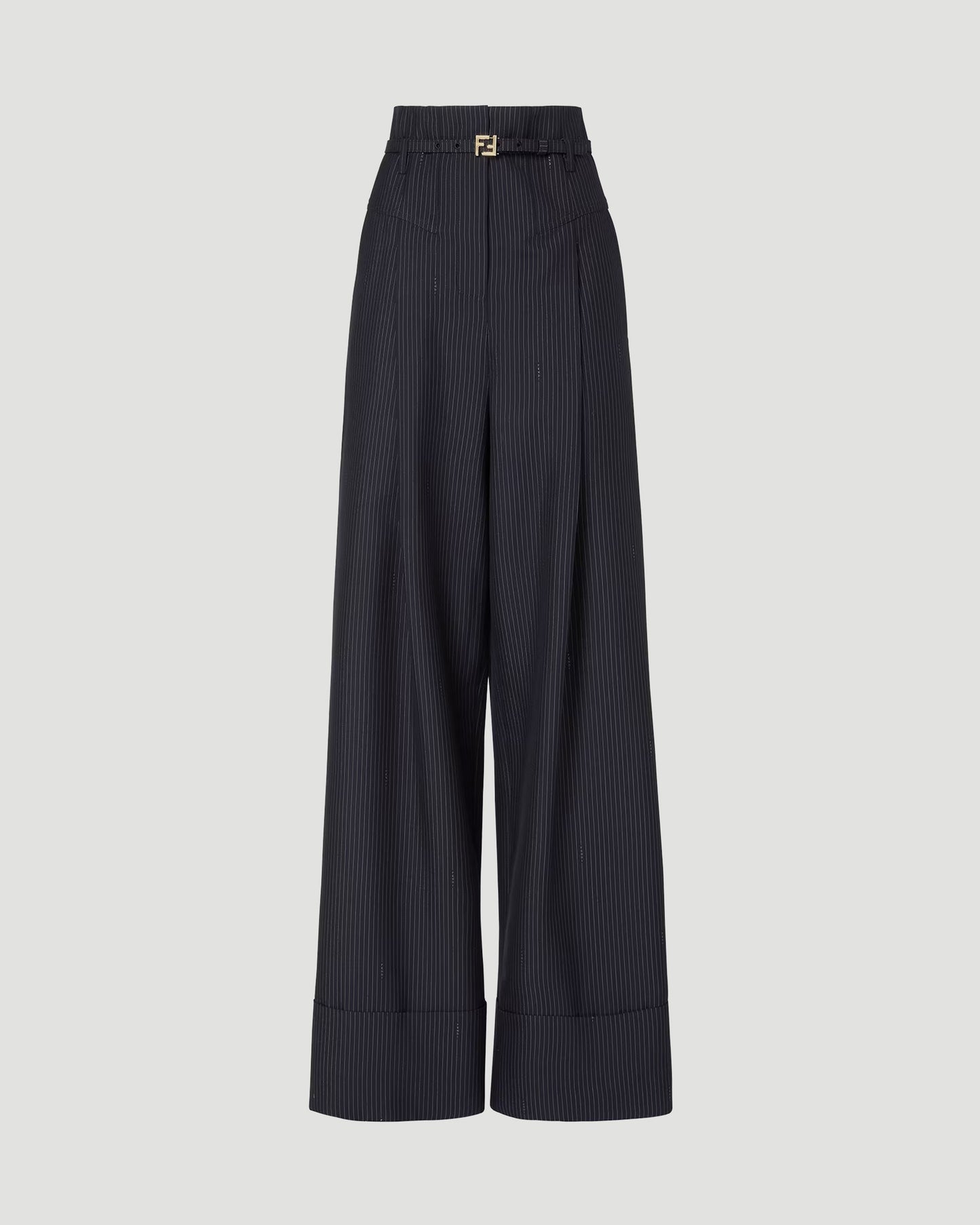 Pinstriped Wool Trousers
