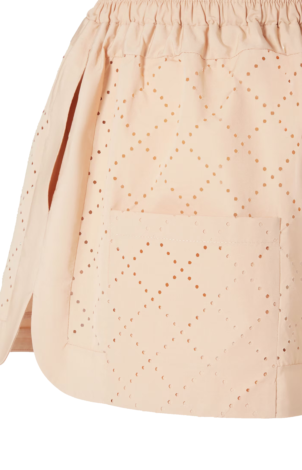Beige Cotton Argyle Shorts