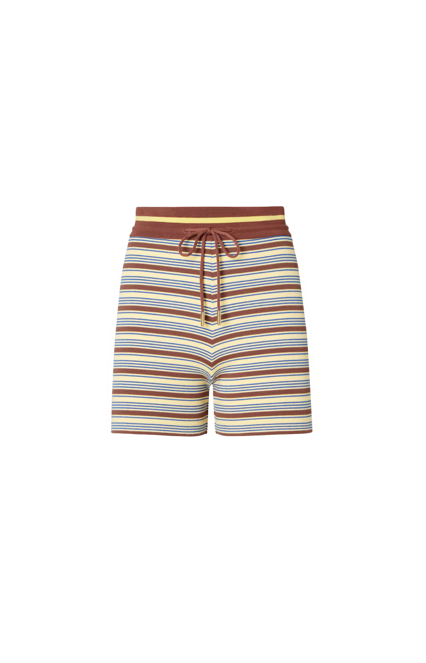Multicolour Cotton Striped Knit Shorts