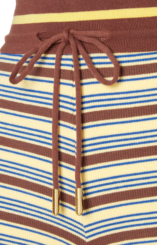 Multicolour Cotton Striped Knit Shorts