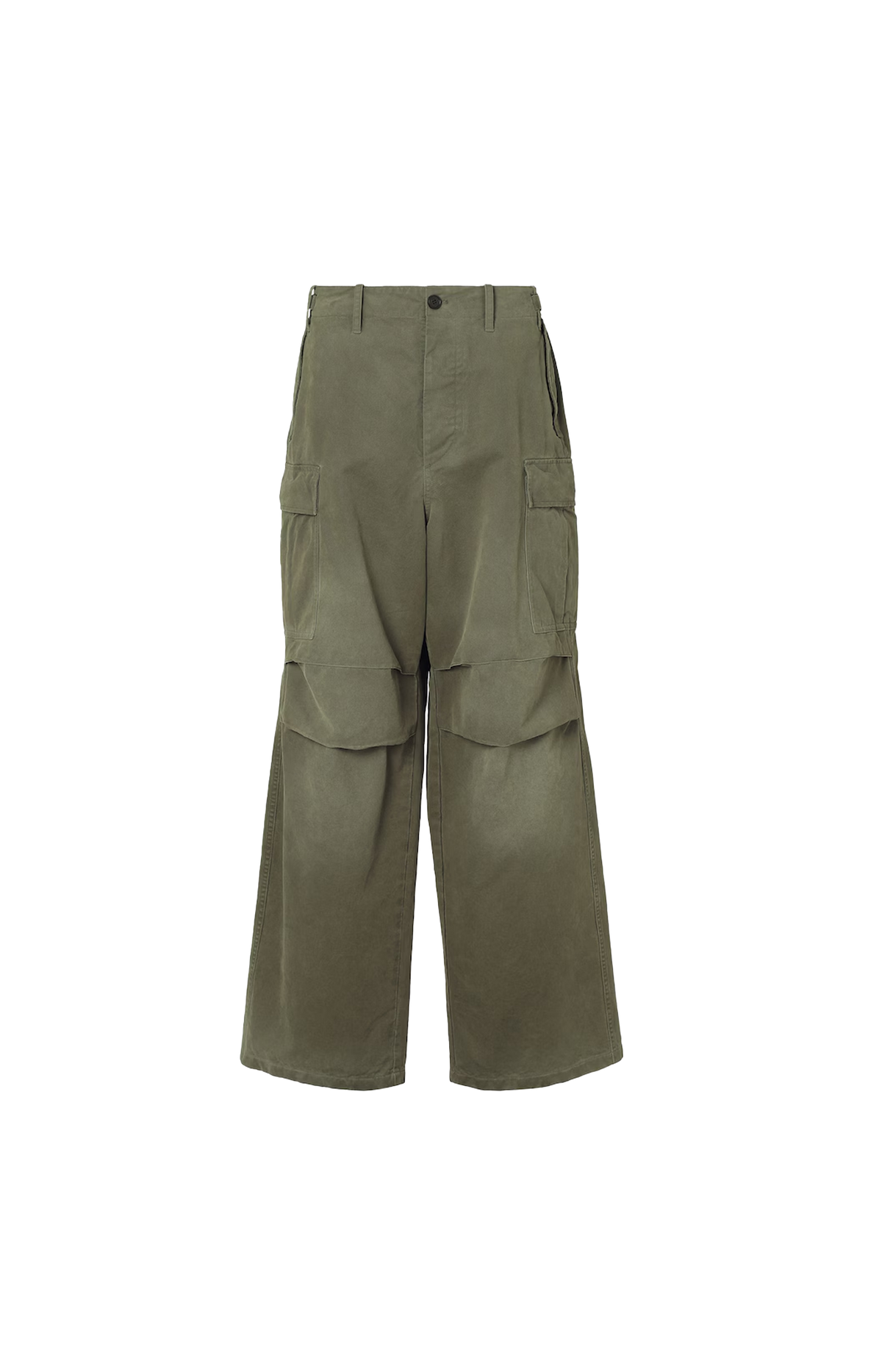 Doppio Punto Cotton Cargo Trousers in Green