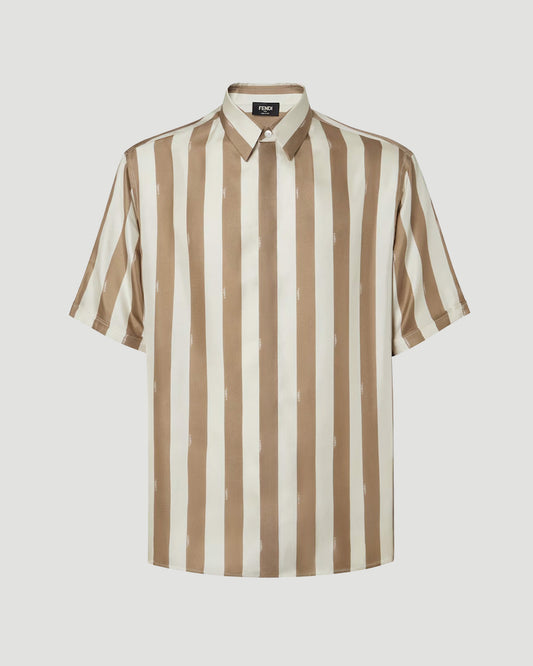 Beige Pequin Silk Shirt