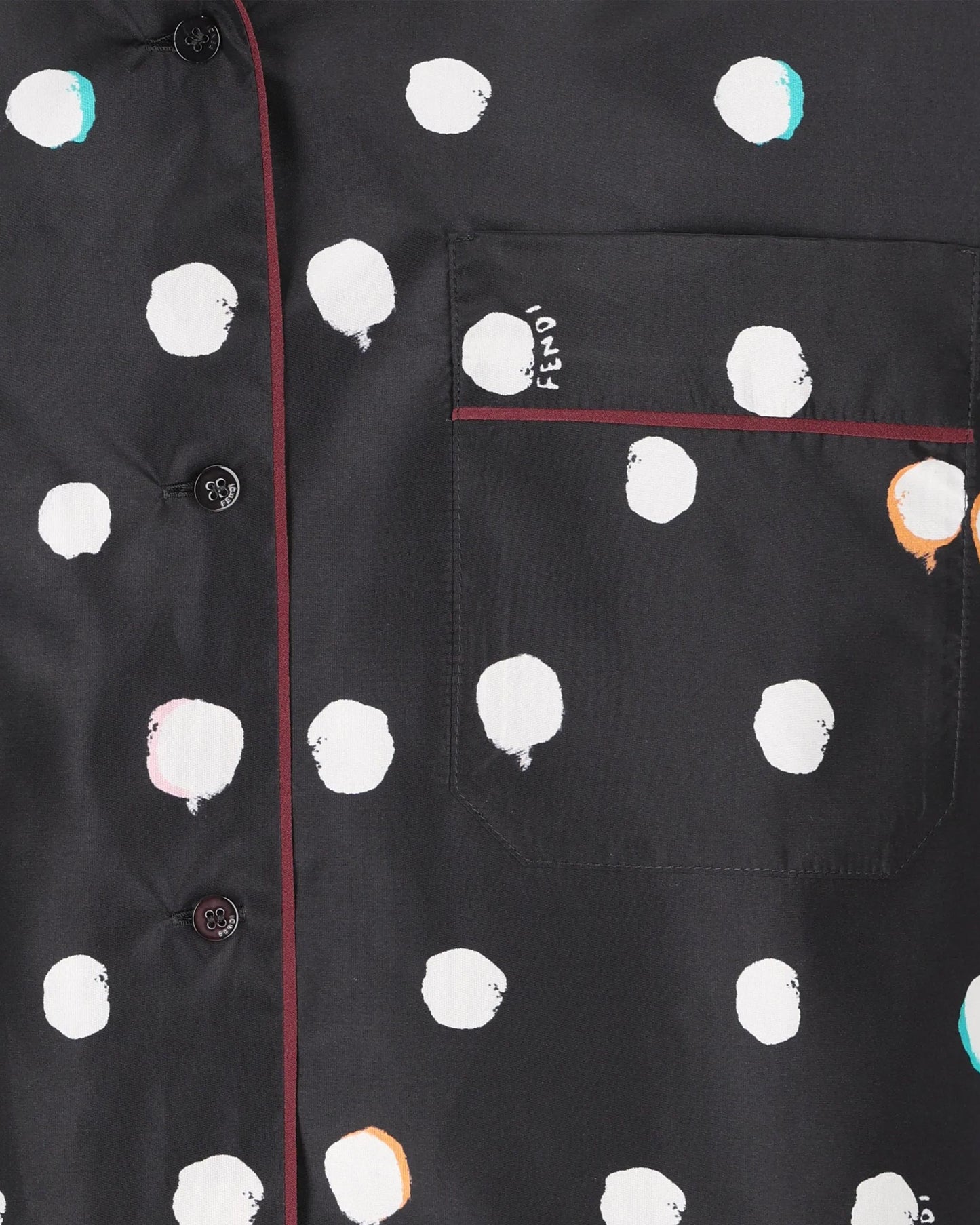 Silk Polka-dot Piped Shirt