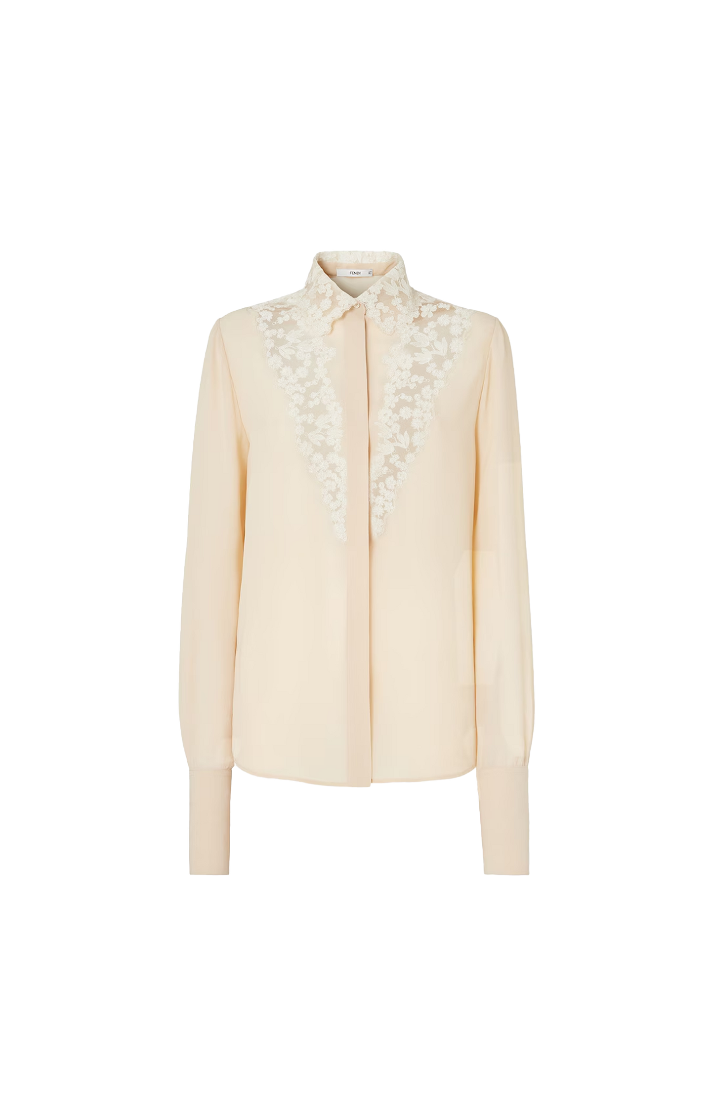 Silk Georgette Shirt in Beige