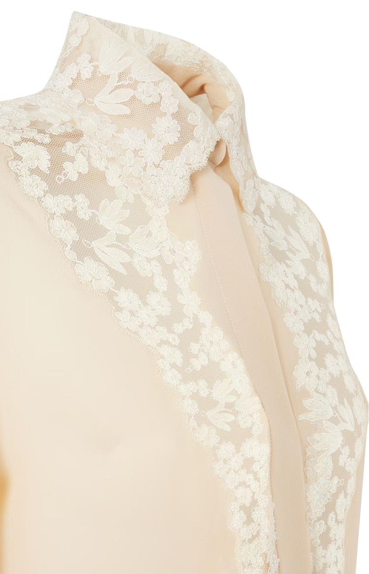 Silk Georgette Shirt in Beige
