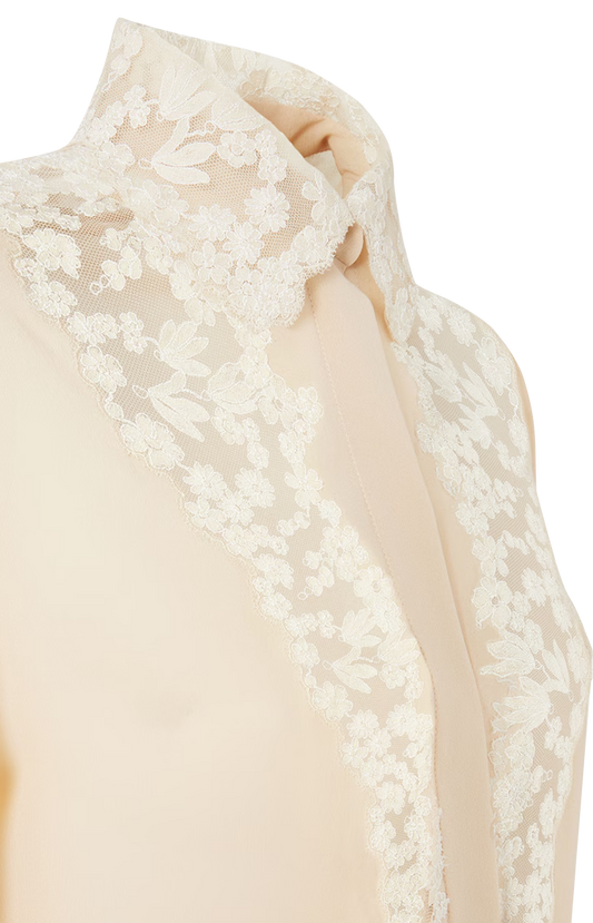 Silk Georgette Shirt in Beige