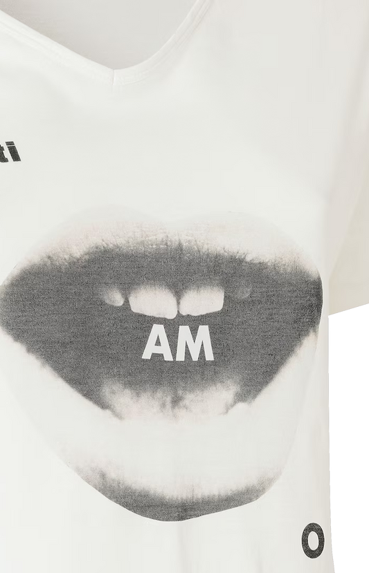 Ivory jersey T-shirt with Ti Amo Print