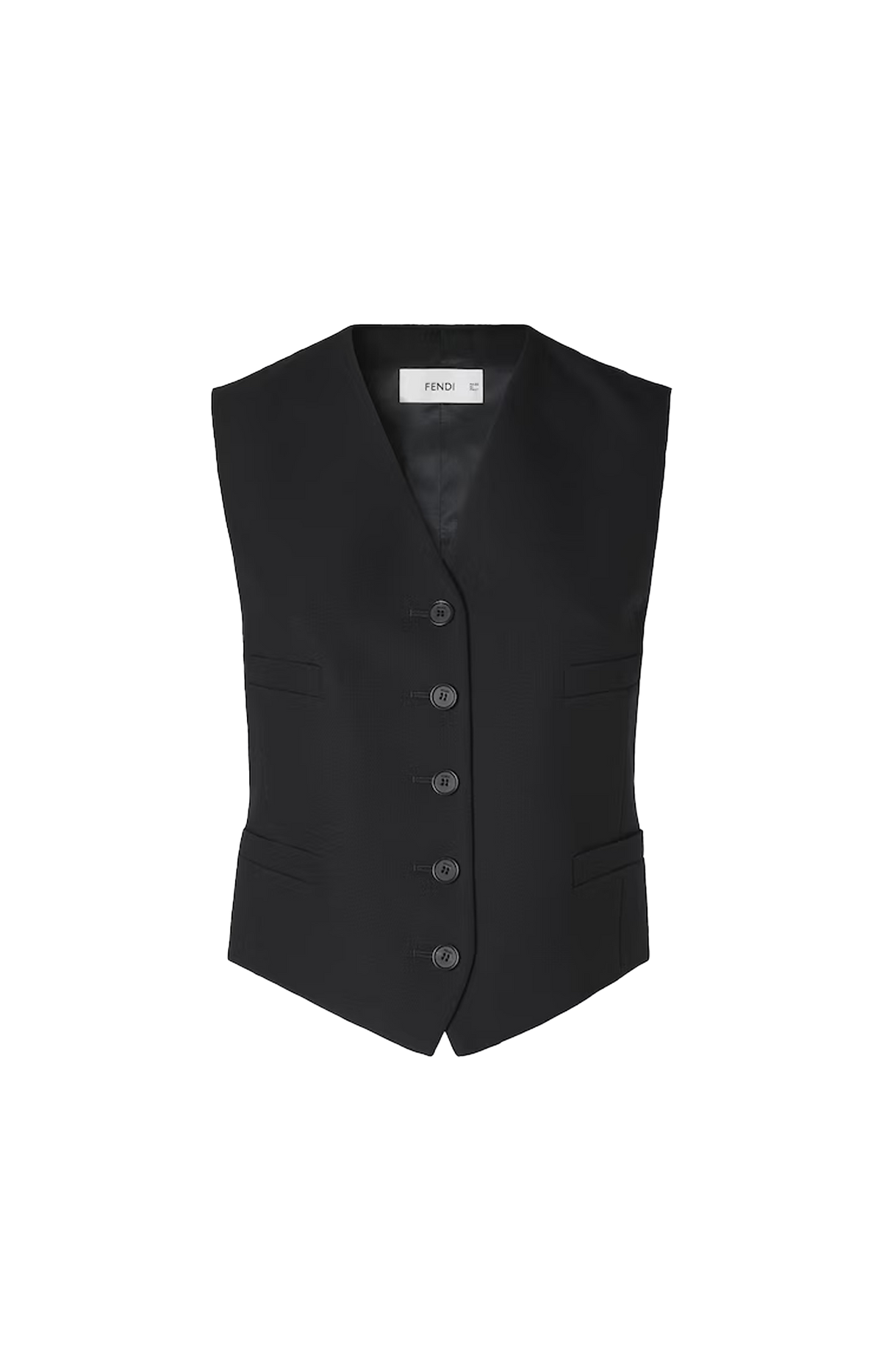Silk and Cotton Tuxedo Vest in Black
