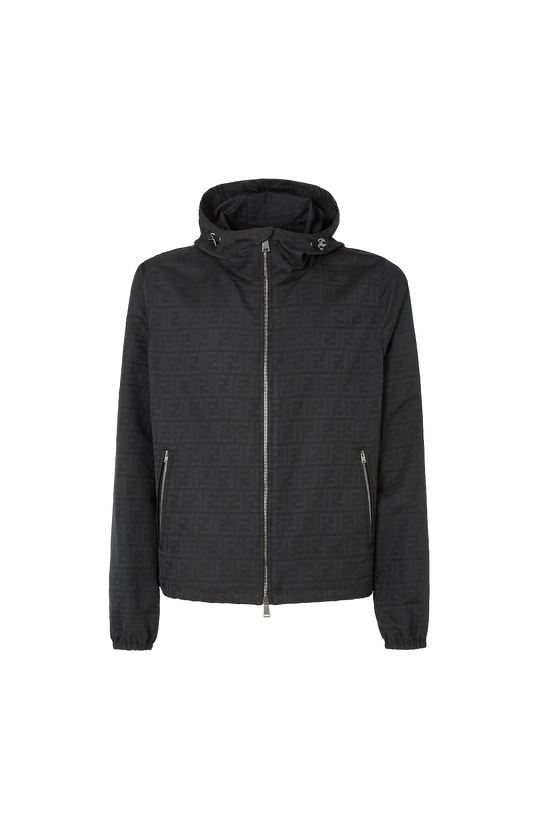Fendi FF Zucca Jacquard Nylon Blouson in Black — front view
