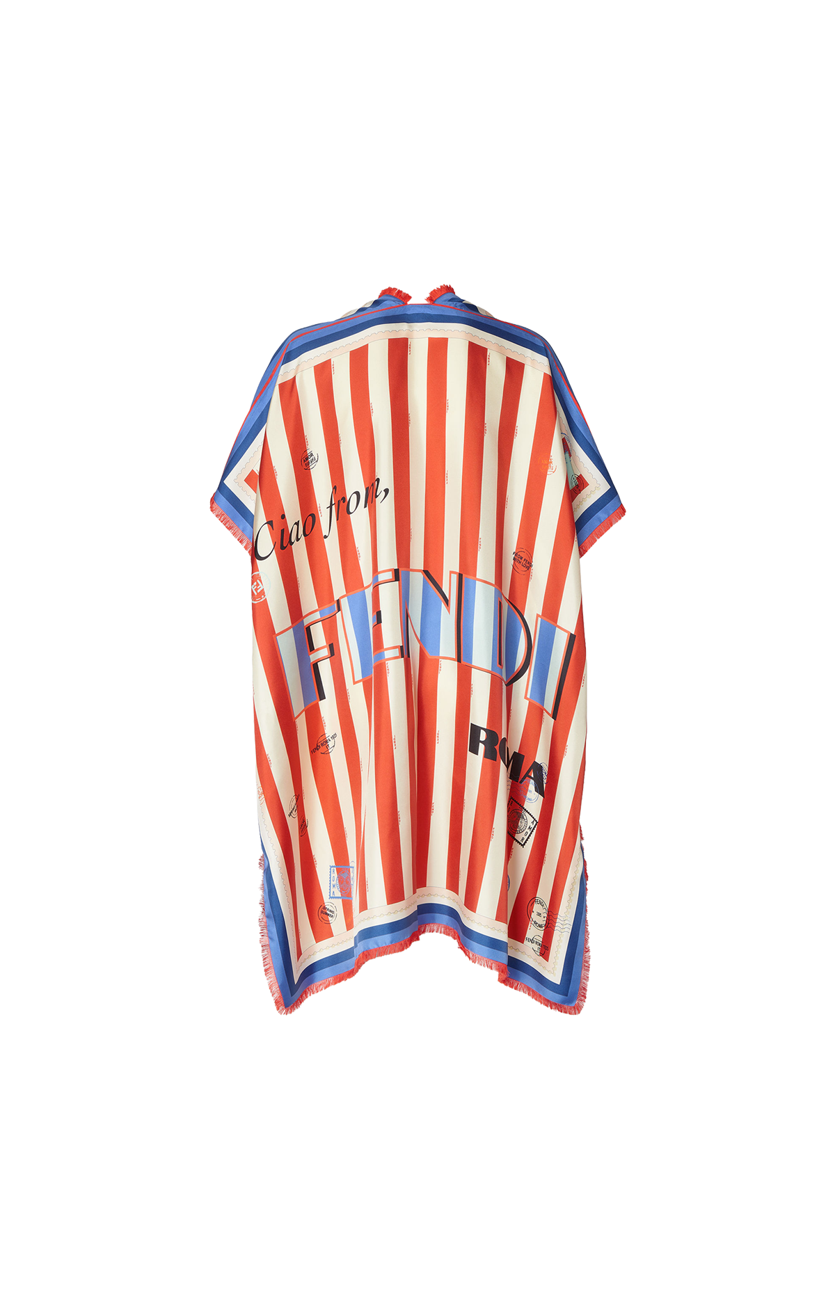 Striped Silk Poncho