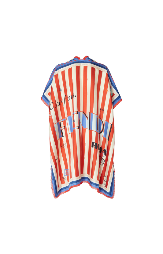 Striped Silk Poncho