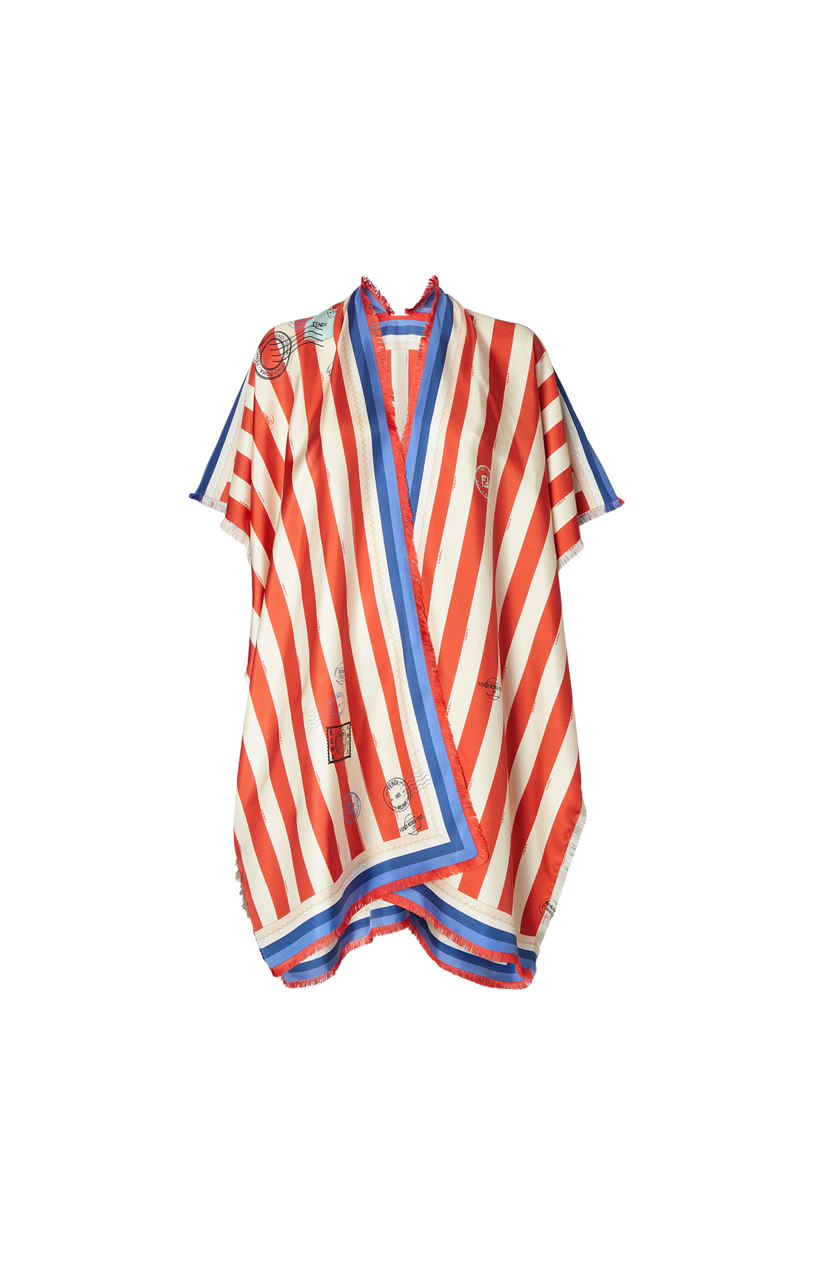 Striped Silk Poncho