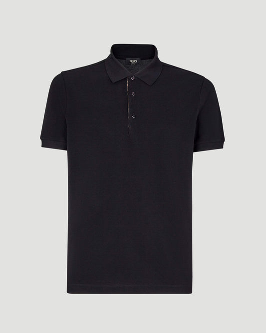 Piqué Polo Shirt in Black