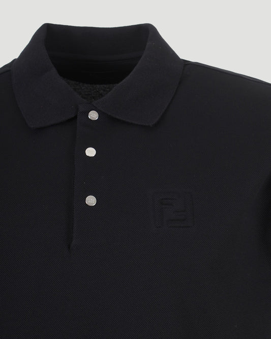 Cotton Polo Shirt in Black