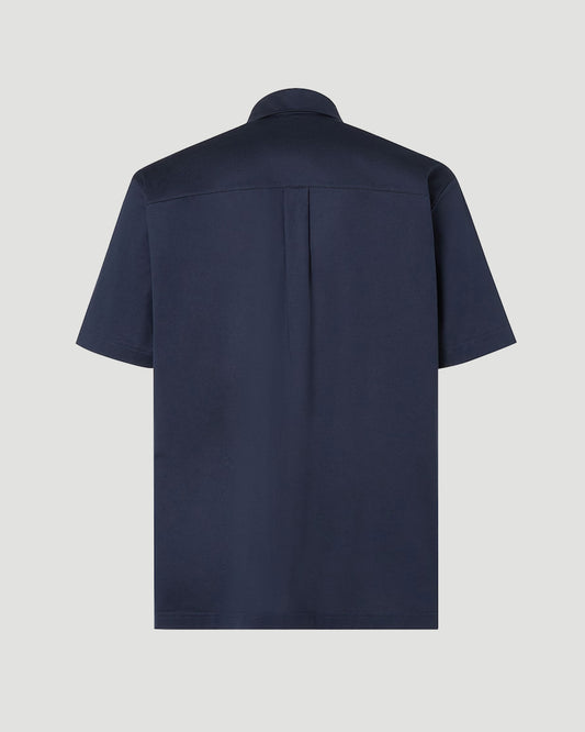 Cotton Polo Shirt in Dark Blue