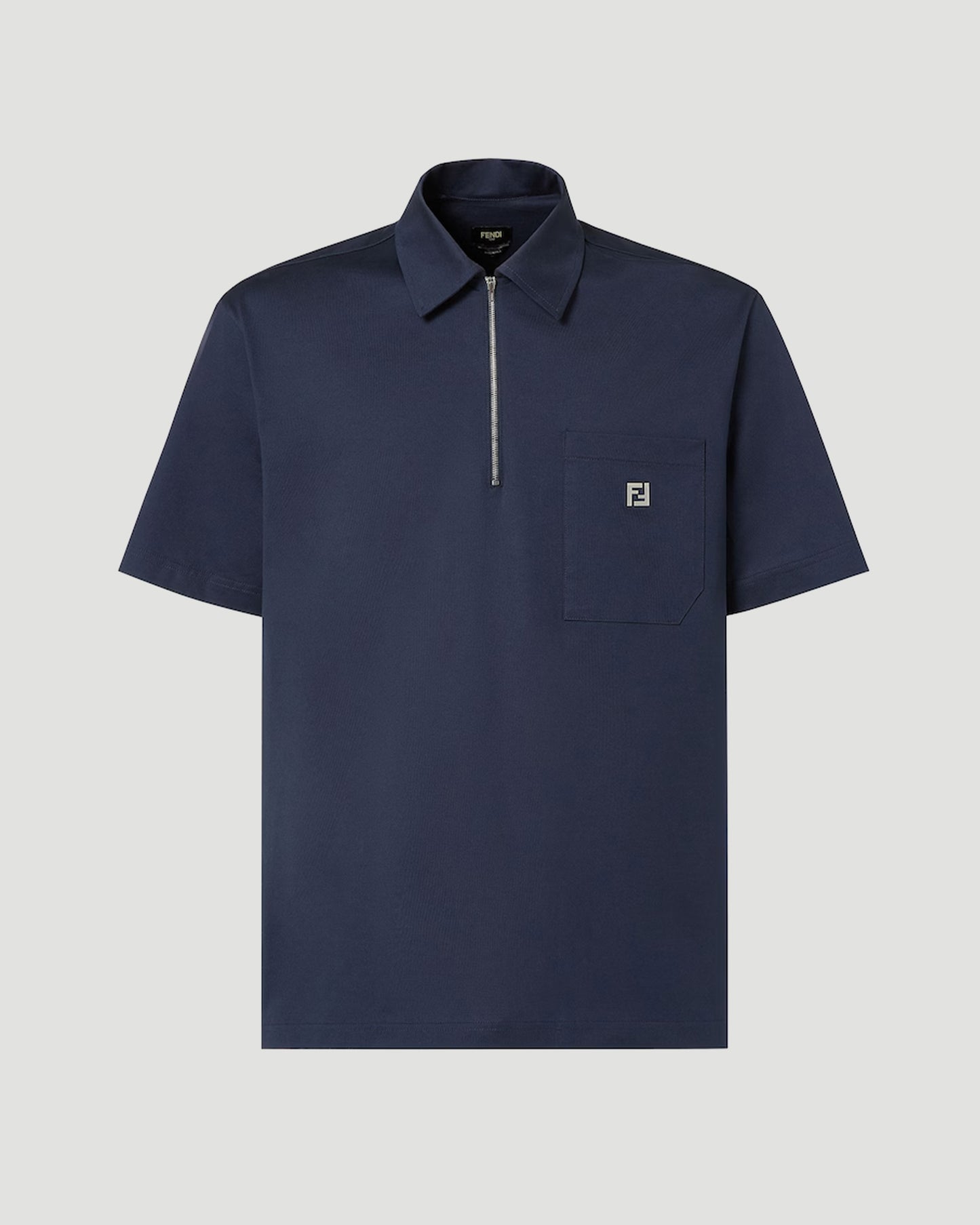 Cotton Polo Shirt in Dark Blue