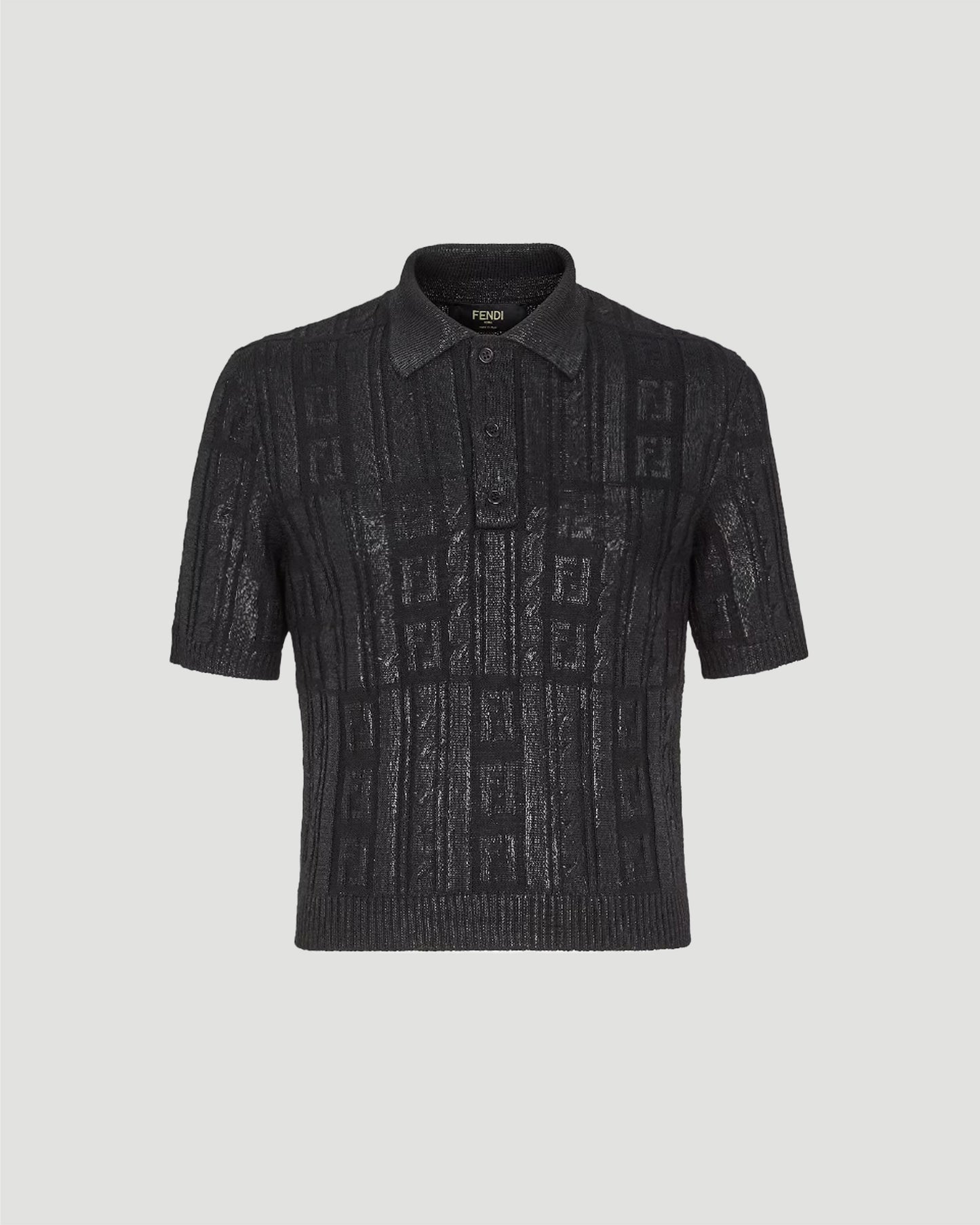 Black Wool Polo Shirt