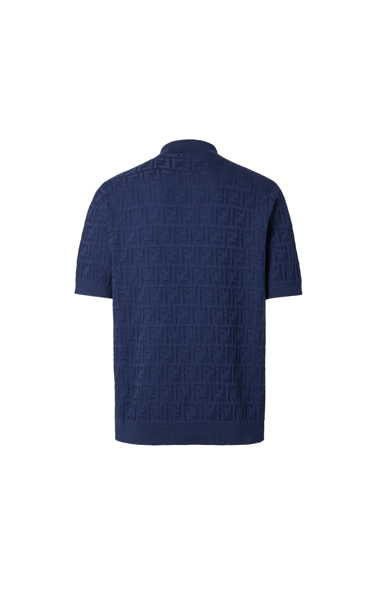Dark Blue Cotton Tricot Polo Shirt