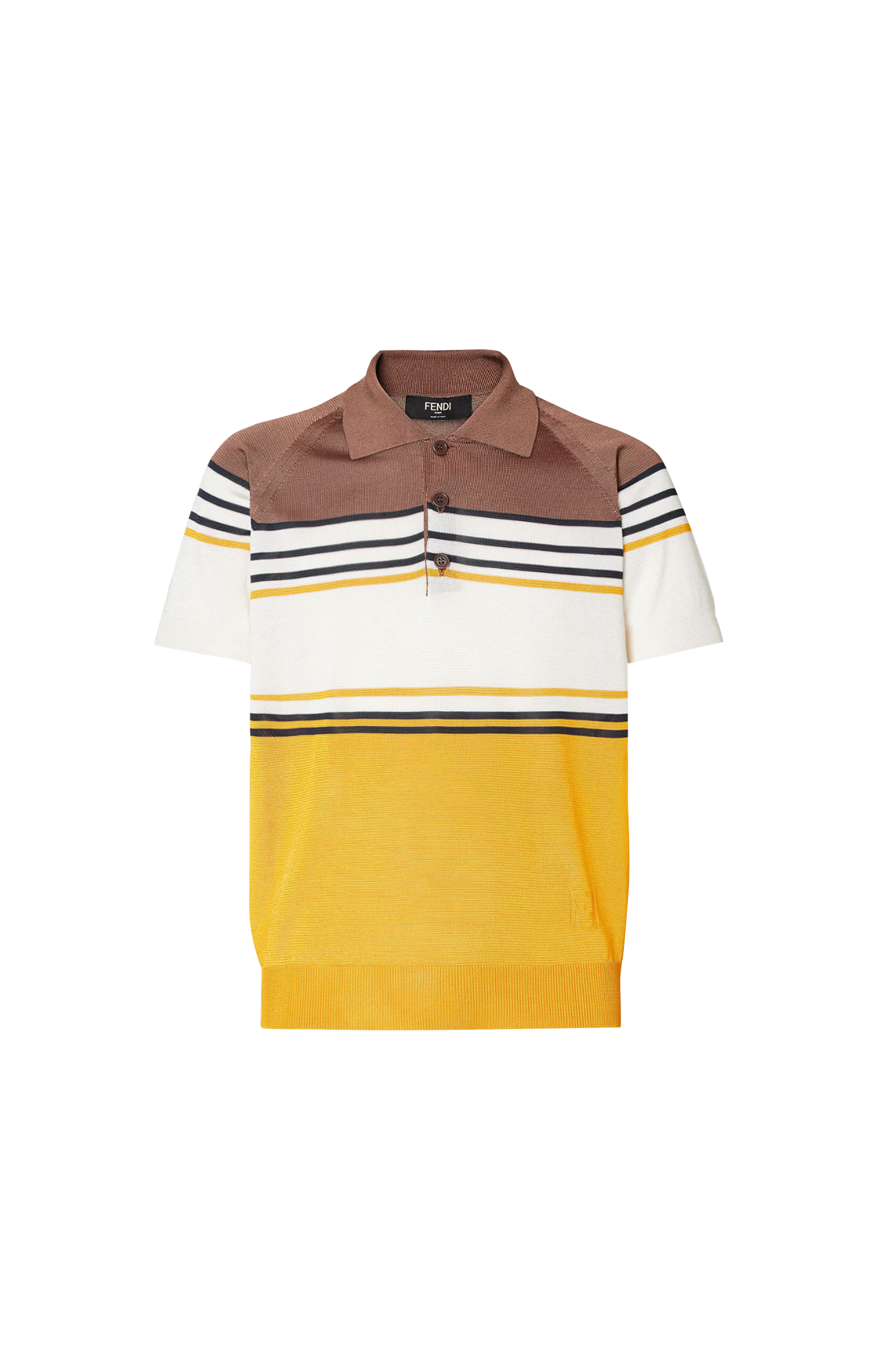 Multicolour Striped Viscose Polo Shirt